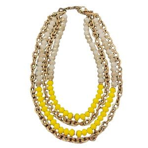 Yellow + White + Gold Statement Necklace